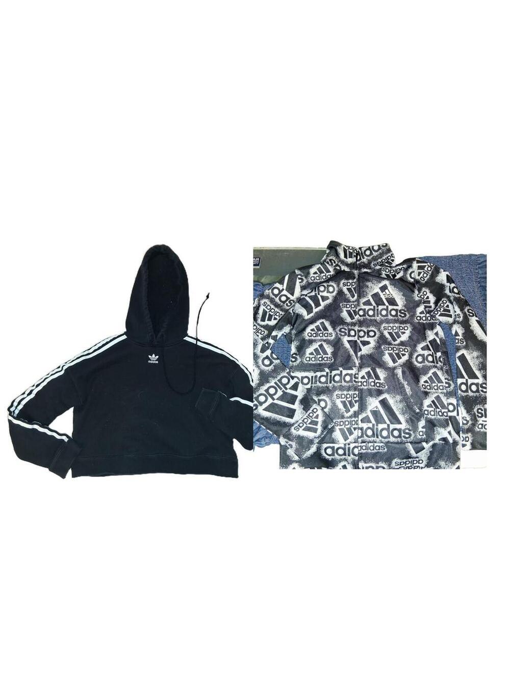 2 Boys ADIDAS Jacket Coat Zip Down Hoody Athletic Boy Size 6 / 6 X